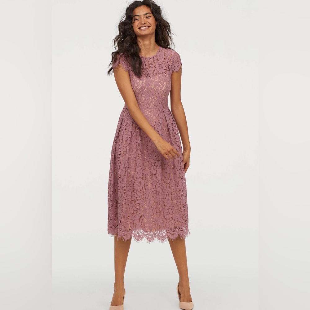 H&M Calf Length Lace Dress